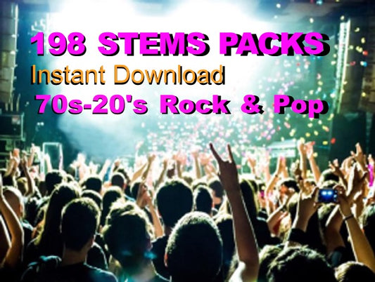 198 STEMS PACKS - Instant Download - 70s-20's Rock & Pop