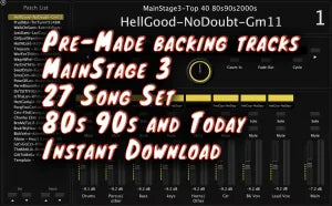 MainStage 3 Pre-Made backing tracks 27 Song Set 80s 90s and Today - Instant Download