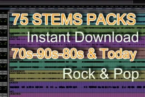 75 STEMS PACKS 70s-90s-80s & Today Rock-Pop – Instant Download